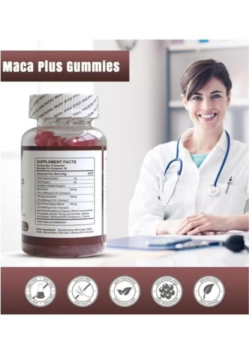 Wins Town Maca Plus for Women – 1500mg Gummies with Black Maca Root, Promotes Natural Feminine Contour & Vitality, 60 Fruity Gummies - Image 5