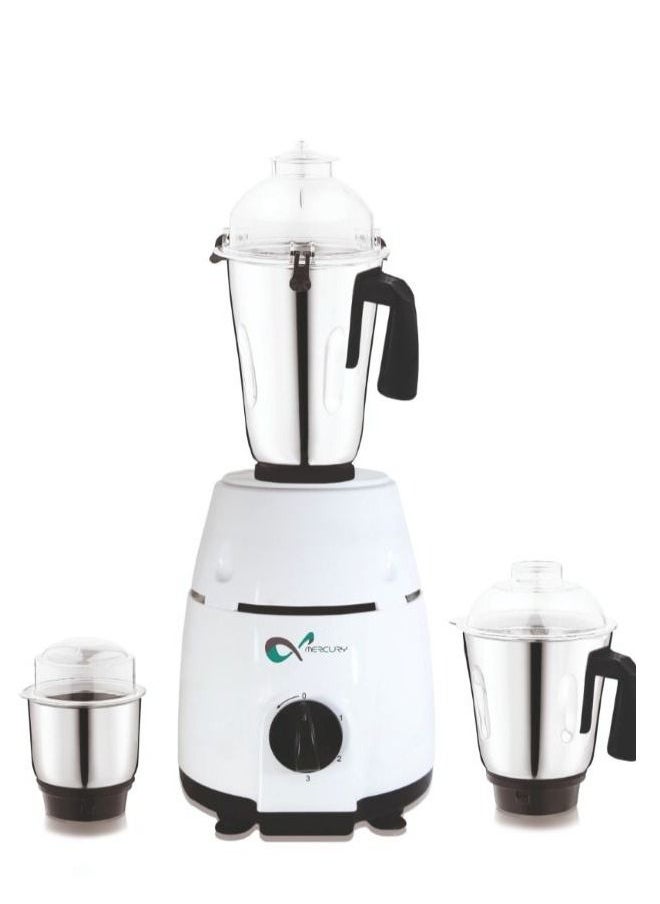 Mercury Mercury Mixer Grinder 3 In 1 Steel Jars 1.5 L 750 W White 