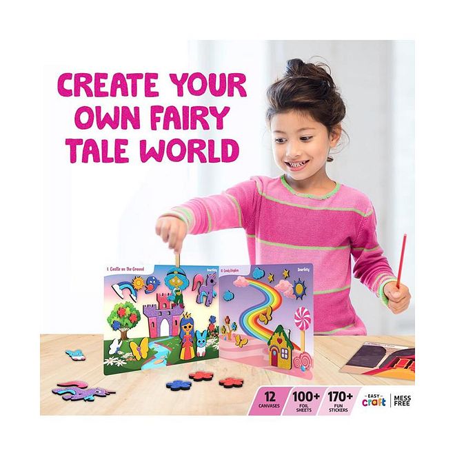 Smartivity Foil Magic, Princess Fairy Tales Interactive Foil & Craft Kit, Mess Free Creative Fun, Roleplay Puppets & Googly Eyes, 4 Years+, Multicolor - 295 Pieces - Image 2