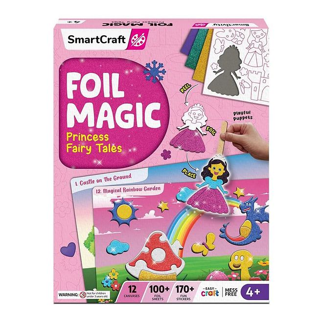 Smartivity Foil Magic, Princess Fairy Tales Interactive Foil & Craft Kit, Mess Free Creative Fun, Roleplay Puppets & Googly Eyes, 4 Years+, Multicolor - 295 Pieces - Image 1