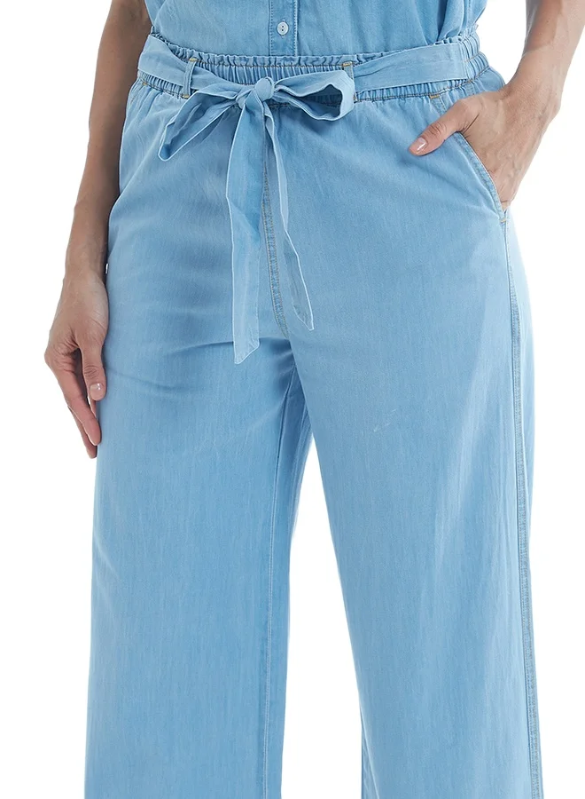 Asharae  Women's Denim Culotte Pant With Waist Belt Stylish Everyday Bottom Wear for Office Meetings, Social Events, Travel Plans, Casual Gatherings & Effortless Daily Fashion for Women | Best Price UAE