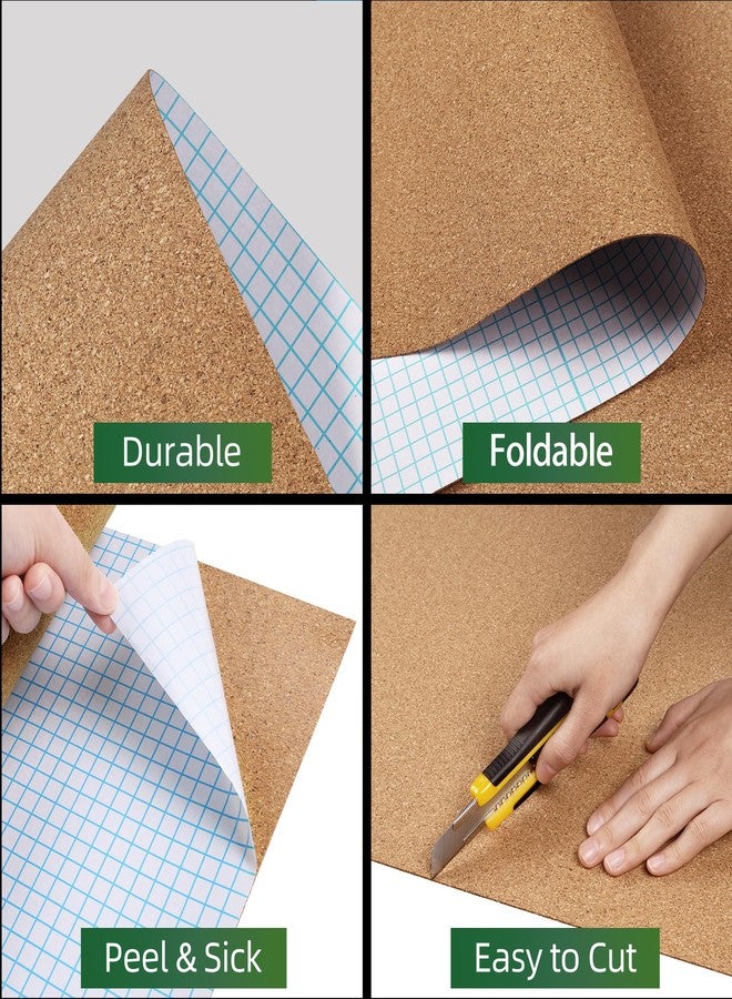 ReWallpaper Self Adhesive Cork Roll with Backing Thick 0.06 Inch Cork Sheet for DIY Crafts Coasters Drawer Liners Natural Corkboards and Bulletin Board Paper Roll for Wall Decoration 17.3in x 3.9ft - Image 5