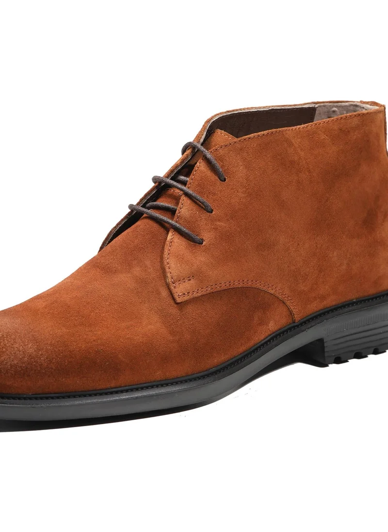 دوفي Tan Men's Suede Flat Casual Boots