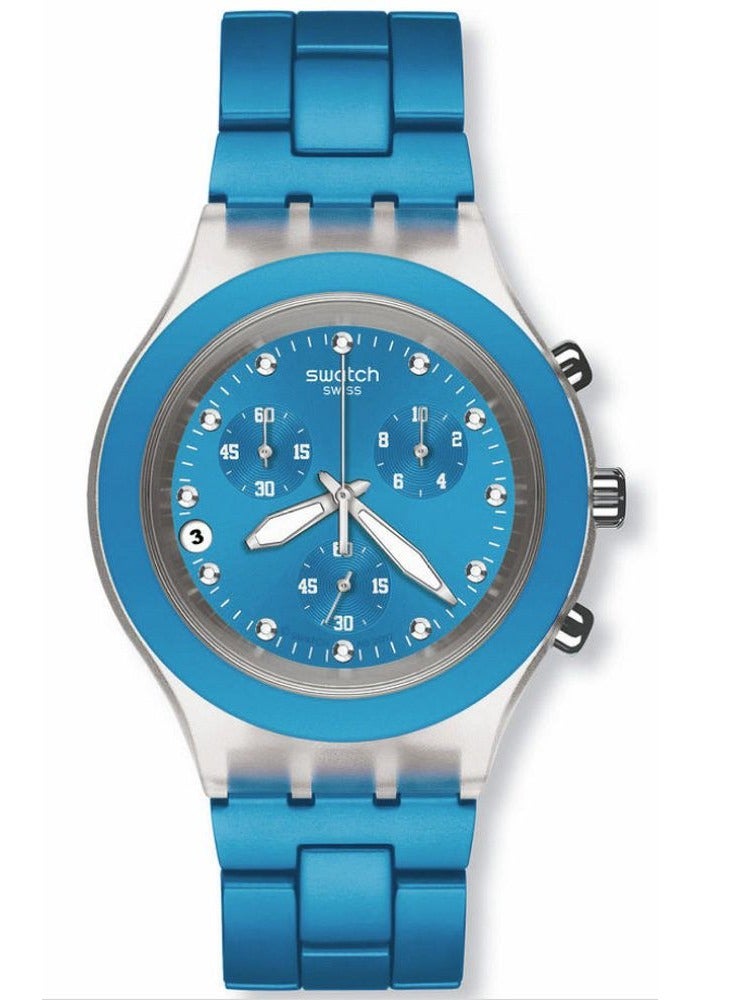Swatch Unisex Full Blooded Cyan Quartz Movement Water Resistant Wrist Watch - 43 Mm  - Image 2