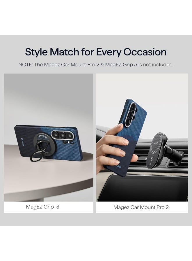 pitaka for S26 Ultra Case, 6.9 Inch, Compatible with MagSafe, Ultra-Slim Samsung Galaxy S26 Ultra Case with Aaron Button, 1500D Aramid Fiber Woven [Edge Case - Over the Horizon] - Image 3