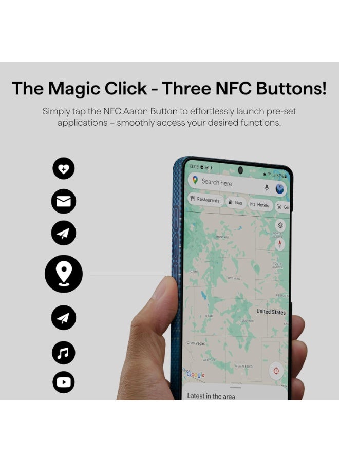 pitaka for S26 Ultra Case, 6.9 Inch, Compatible with MagSafe, Ultra-Slim Samsung Galaxy S26 Ultra Case with Aaron Button, 1500D Aramid Fiber Woven [Edge Case - Over the Horizon] - Image 5