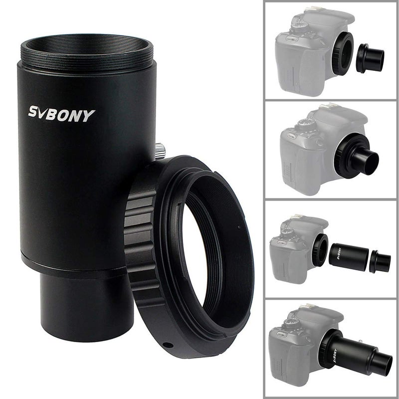 SVBONY T2 T Ring Adapter, Metal 1.25 inch Telescope Accessory, Compatible for Canon EOS Cameras Photography Dedicated CA1 Sleeve Extended Cylinder for Telescope - Image 5