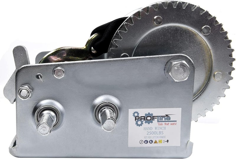 PROFLine 2500lbs Hand Winch Heavy Duty Boat Trailer Winch Two-Way Ratchet Gear Manual Winch Hand Crank Crane Weight Pulling for ATV Truck Towing Rope Winch - Image 4