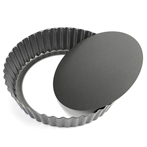 Tosnail 9.5" x 2" Nonstick Tart Pan Quiche Pan Pie Pan with Removable Bottom - Image 1