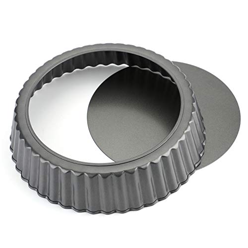 Tosnail 9.5" x 2" Nonstick Tart Pan Quiche Pan Pie Pan with Removable Bottom - Image 2