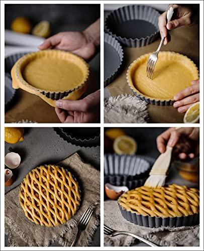 Tosnail 9.5" x 2" Nonstick Tart Pan Quiche Pan Pie Pan with Removable Bottom - Image 4