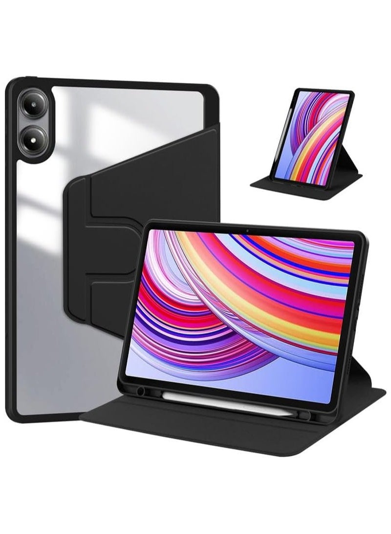 general Clear Back Case Compatible with Honor Pad 9 PRO / V8 PRO 12.1 inch with Pen Holder, 360 Degree Swivel Stand Flip Smart Tablet Cover Auto Sleep/Wake Tablet Case - Image 1