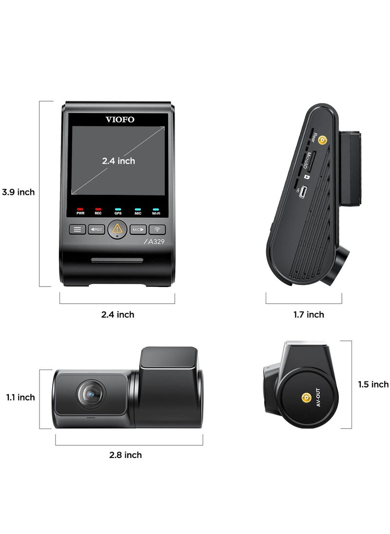 Viofo - Viofo A329 | 2CH | Front 4K + Rear 2K | 60FPS | Sony STARVIS 2 | HDR | Wi-Fi 6 | SSD Storage - Image 1