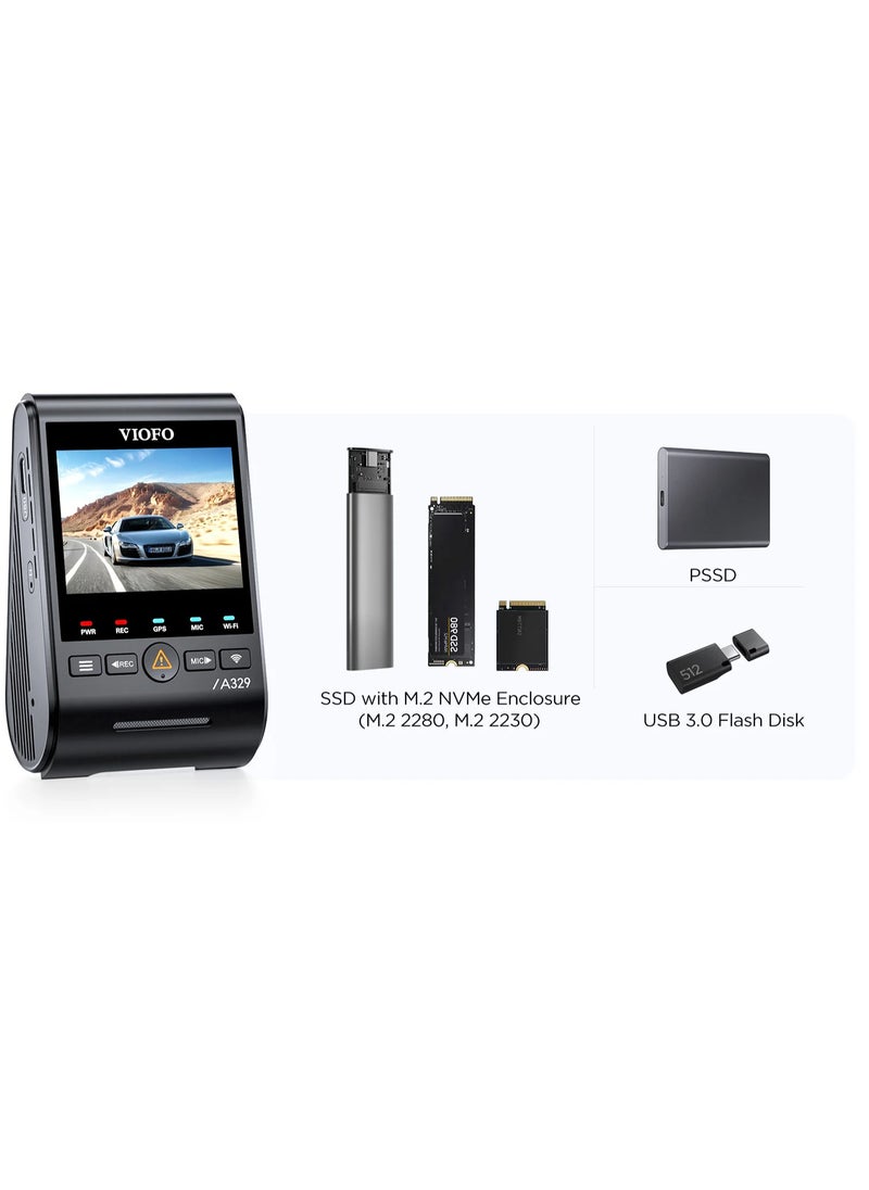 Viofo - Viofo A329 | 2CH | Front 4K + Rear 2K | 60FPS | Sony STARVIS 2 | HDR | Wi-Fi 6 | SSD Storage - Image 1