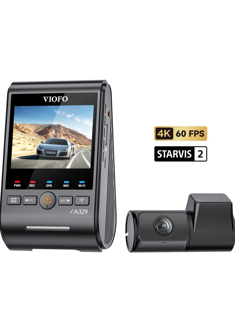 Viofo - Viofo A329 | 2CH | Front 4K + Rear 2K | 60FPS | Sony STARVIS 2 | HDR | Wi-Fi 6 | SSD Storage - Image 1