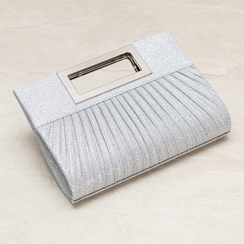 New Clutch Dress Bag, Fashionable Socialite Chain Handheld Evening Bag, Annual Party Wrinkled Evening Bag - Image 3