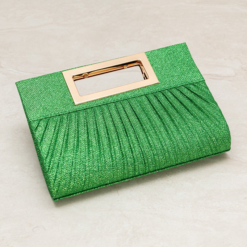 New Clutch Dress Bag, Fashionable Socialite Chain Handheld Evening Bag, Annual Party Wrinkled Evening Bag - Image 5
