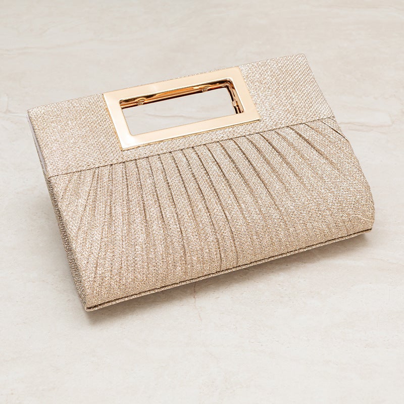 New Clutch Dress Bag, Fashionable Socialite Chain Handheld Evening Bag, Annual Party Wrinkled Evening Bag - Image 4