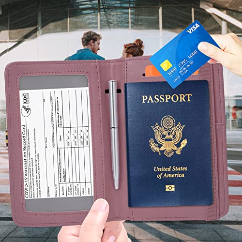 ZOPPEN Passport Holder Wallet, Passport Cover Travel Wallet Women Travel Essentials Accessories Document Organizer Travel Must Haves Rfid Blocking Cover Case for Women and Men, Purple - Image 2