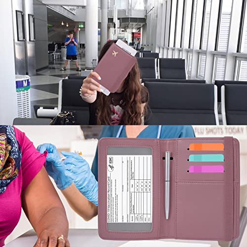 ZOPPEN Passport Holder Wallet, Passport Cover Travel Wallet Women Travel Essentials Accessories Document Organizer Travel Must Haves Rfid Blocking Cover Case for Women and Men, Purple - Image 3