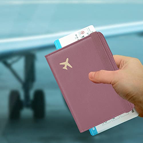 ZOPPEN Passport Holder Wallet, Passport Cover Travel Wallet Women Travel Essentials Accessories Document Organizer Travel Must Haves Rfid Blocking Cover Case for Women and Men, Purple - Image 5