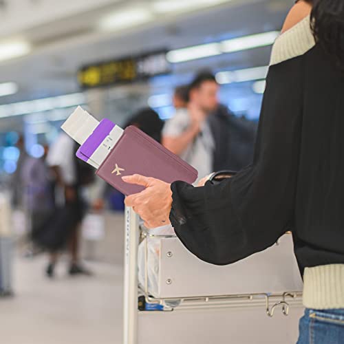 ZOPPEN Passport Holder Wallet, Passport Cover Travel Wallet Women Travel Essentials Accessories Document Organizer Travel Must Haves Rfid Blocking Cover Case for Women and Men, Purple - Image 4