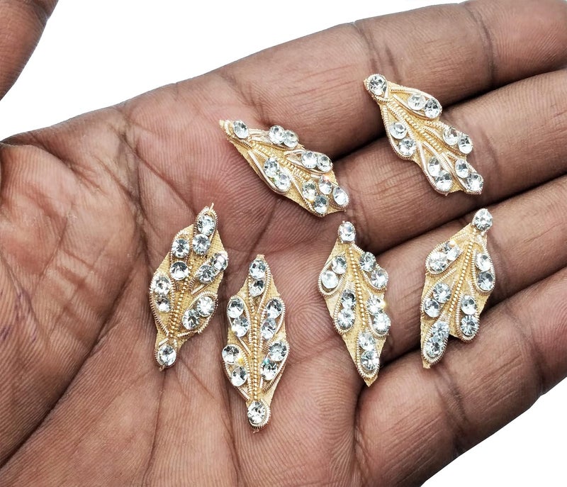 Designer 28 X 15 cm Neck sew on Leaf Shape Decorative Applique Patches Embroidery for Clothes Jackets Blouse Saree Decoration 25 Pieces - Image 4