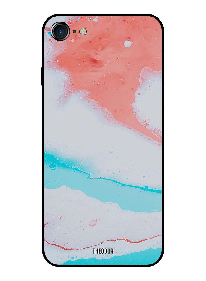 Theodor Protective Case Cover For Apple Iphone SE 2022 White Red Pattern - Image 1