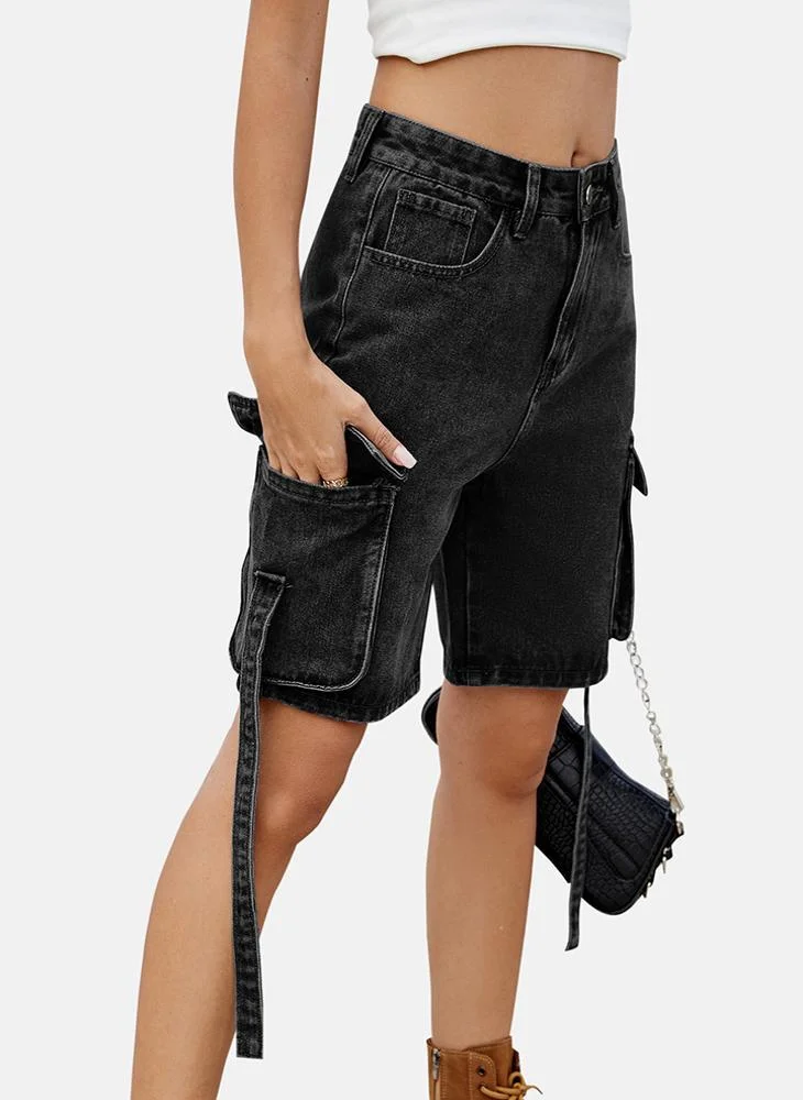 يونيكي Grey Mid Rise Plain Regular Fit Shorts