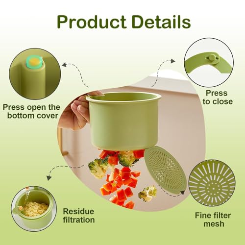 BharatBazaar 2 PCS Set Sink Drain Basket, Kitchen Sink Drain Filte, Kitchen Sink Food Waste Catcher Faucet with Clean Towel, Sink Strainer Basket for Home Kitchen Garbage Leftovers Green - Image 4