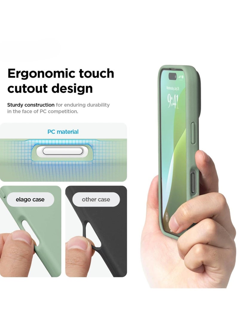 Raxoom iPhone 16 Pro Case Cover - Full Body Protection, Shockproof, Slim, Anti-Scratch, Soft Microfiber Lining (Calke Green) - Image 5