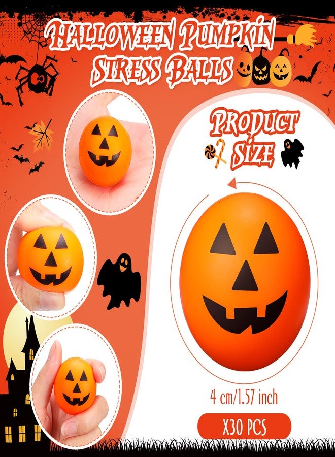 Jerify 30 Pcs Halloween Stress Balls Bulk 1.57 Inch Pumpkin Foam Stress Balls for Halloween Goodie Bag Fillers Trick or Treating School Classroom Game Prizes - Image 3