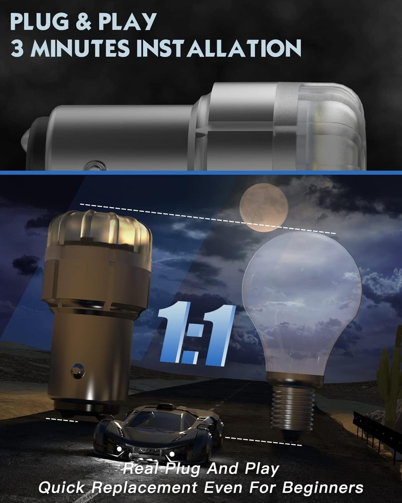 NOVSIGHT مصابيح LED NOVSIGHT 1157 - أضواء فرامل أكثر سطوعًا بنسبة 300% - Image 2