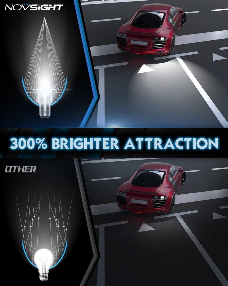 NOVSIGHT مصابيح LED NOVSIGHT 1157 - أضواء فرامل أكثر سطوعًا بنسبة 300% - Image 3