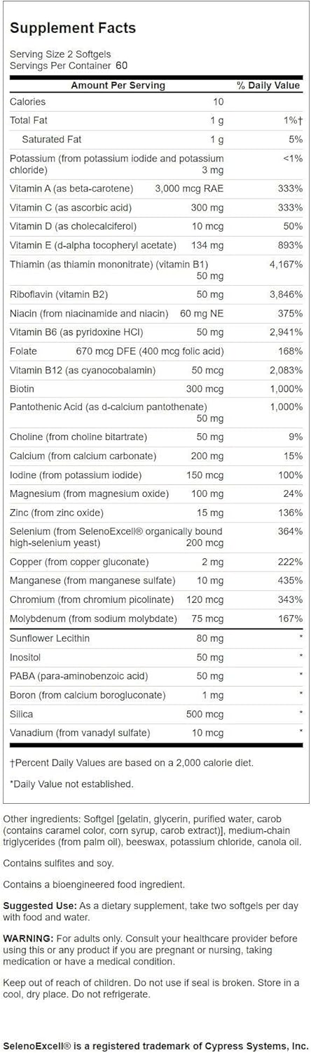 Swanson Multi Without Iron Multivitamin Health Supplement IronFree Formula 120 Softgels Sgels - Image 2