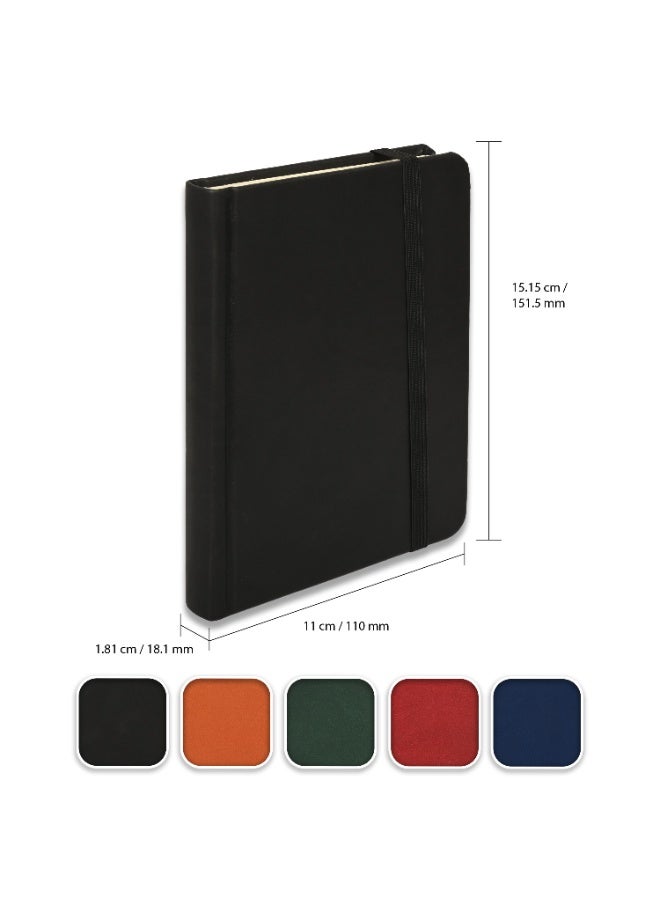 FIS دفتر إيطالي PU 120 ورقة A6، 5 مم مربع، أسود - FSNB5M1601 - Image 5