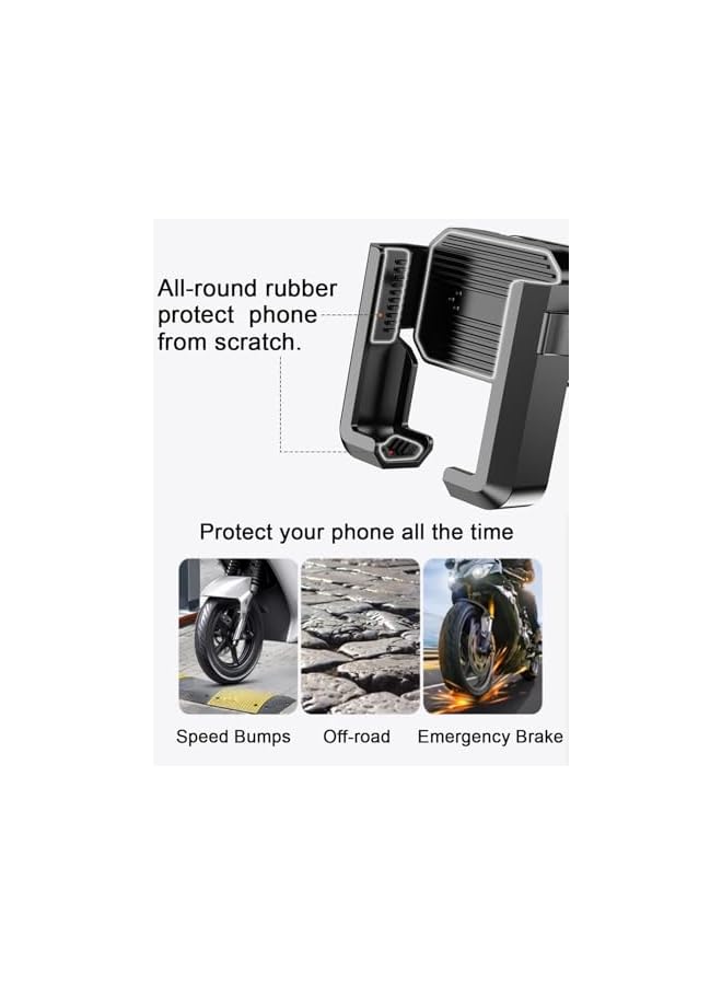 Green Tiger Motocycle Mobile Cell Phone Mount Holder, Bike Adjustable Handlebar Clamp Clip, Not Block Camera, 360° rotatable for Mountain Street Bike, Dirt Bicycle,Scooter Cycling- fit Smartphone 4.7”- 7” (P) - Image 4