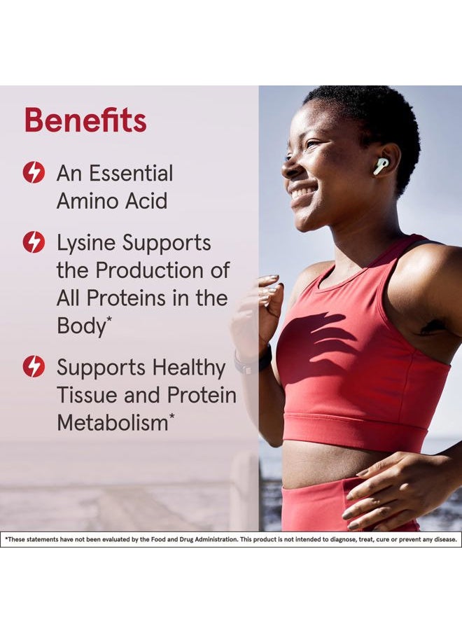 jarrow formulas L-Lysine 500 mg, Dietary Supplement, Amino Acid for Protein Synthesis and Healthy Tissue Support, 100 Capsules, 100 Day Supply  - Image 4