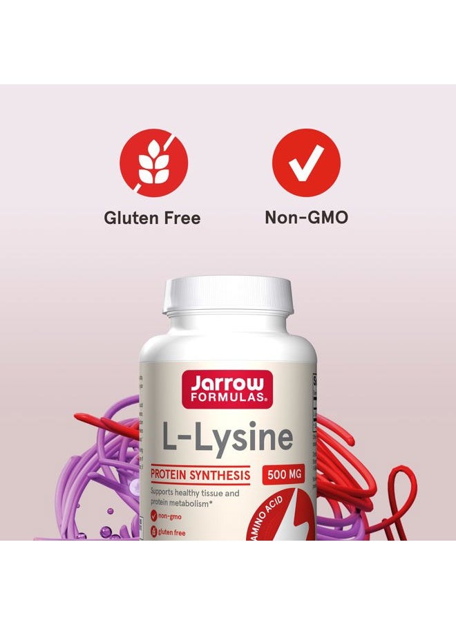 jarrow formulas L-Lysine 500 mg, Dietary Supplement, Amino Acid for Protein Synthesis and Healthy Tissue Support, 100 Capsules, 100 Day Supply  - Image 5