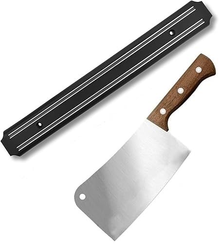 Captoola سكين كابتولا 76 في سكين مطبخ لحم سكين جزار منزلي من الفولاذ المقاوم للصدأ الصينية الآسيوية وسكين خضار للمطبخ المنزلي والمطعم مع حامل سكاكين مغناطيسي - عبوة من 2 - Image 1