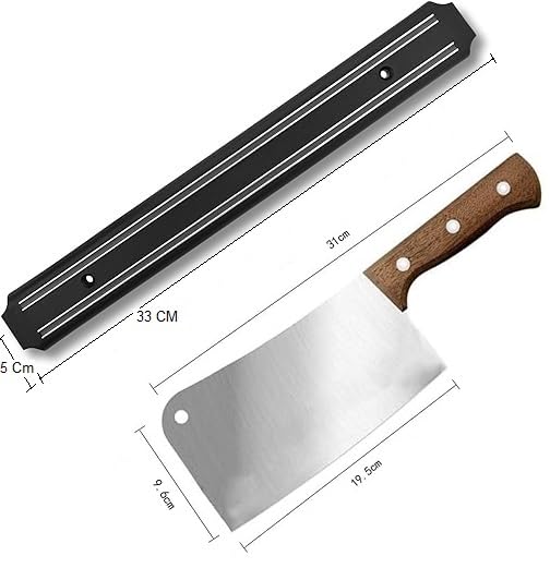 Captoola سكين كابتولا 76 في سكين مطبخ لحم سكين جزار منزلي من الفولاذ المقاوم للصدأ الصينية الآسيوية وسكين خضار للمطبخ المنزلي والمطعم مع حامل سكاكين مغناطيسي - عبوة من 2 - Image 2