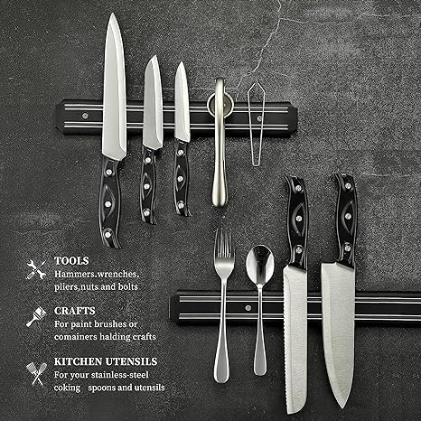 Captoola سكين كابتولا 76 في سكين مطبخ لحم سكين جزار منزلي من الفولاذ المقاوم للصدأ الصينية الآسيوية وسكين خضار للمطبخ المنزلي والمطعم مع حامل سكاكين مغناطيسي - عبوة من 2 - Image 3