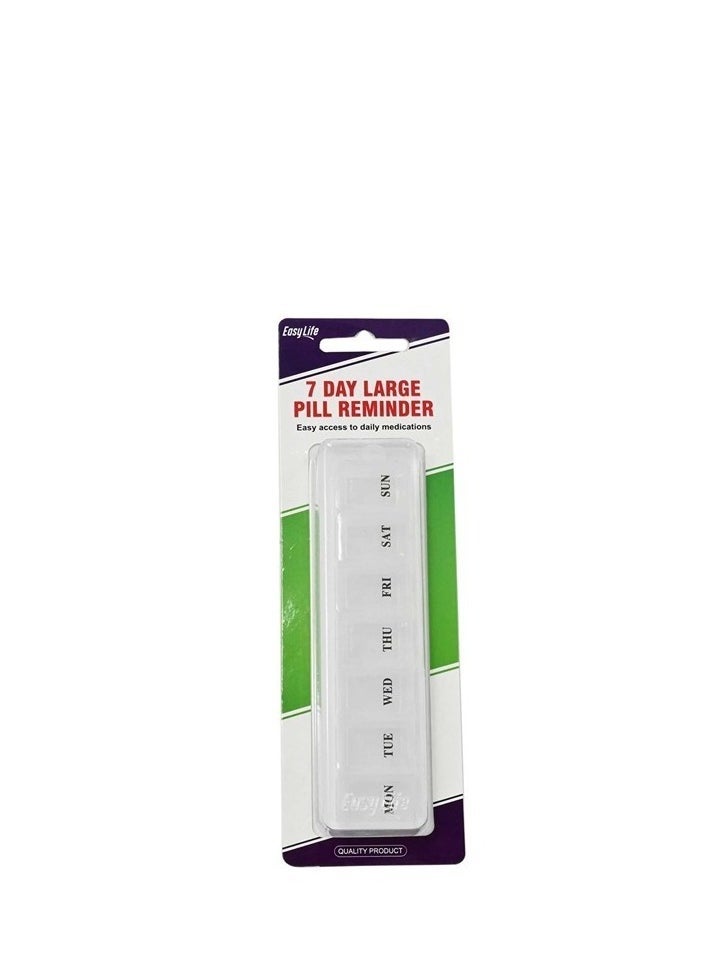 Easy Life 7 Day Large Pill Reminder Medicine Organizer For Daily Medication Routine