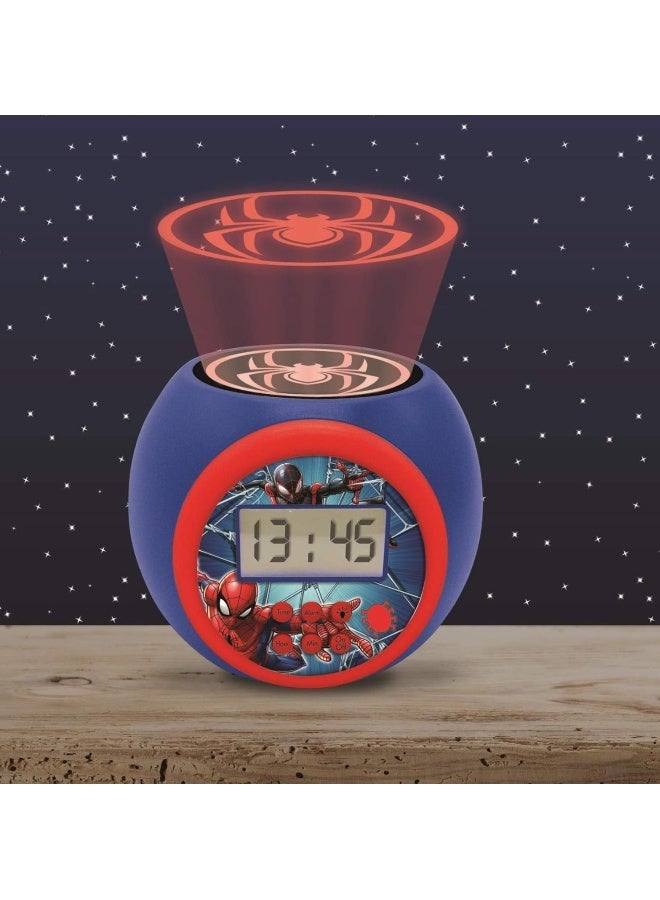 Lexibook Marvel Spider-Man Projector Alarm Clock for Kids with LED Night Light, Built-in Image Projector, Snooze Function, LCD Display, Timer Night Light, Battery Operated Kids Bedside Clock, Blue/Red Spider-Man Themed Multifunction Alarm Clock - Image 4