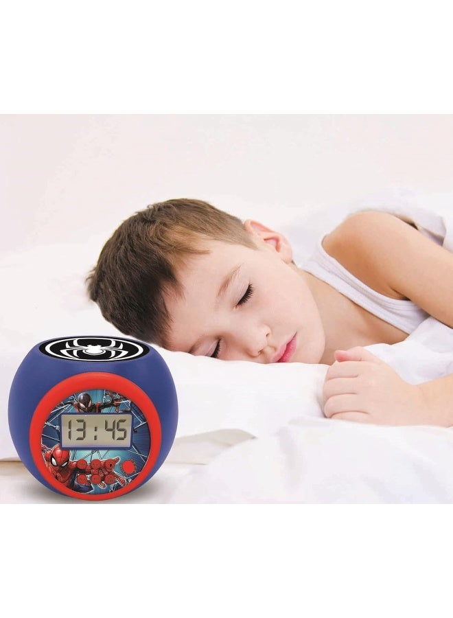 Lexibook Marvel Spider-Man Projector Alarm Clock for Kids with LED Night Light, Built-in Image Projector, Snooze Function, LCD Display, Timer Night Light, Battery Operated Kids Bedside Clock, Blue/Red Spider-Man Themed Multifunction Alarm Clock - Image 5