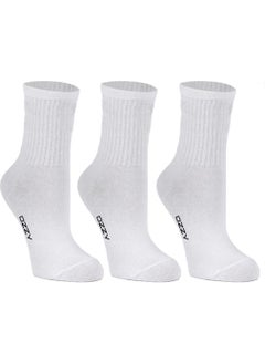Ozzy Socks Women's 3-Piece White Colored Unlined Short Socks Tennis Socks 