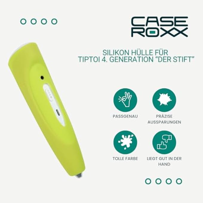 caseroxx PROTECTIVE CASE FOR RAVENSBURGER, COVER (SILICONE CASE FOR RAVENSBURGER TIPTOI) IN GREEN TIPTOI THE PEN 110" 4TH GEN - Image 3