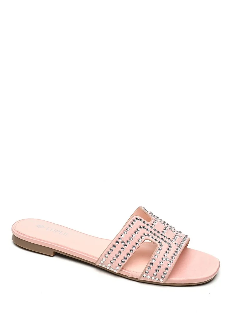 كابلي صنادل نسائية سهلة الارتداء مزينة