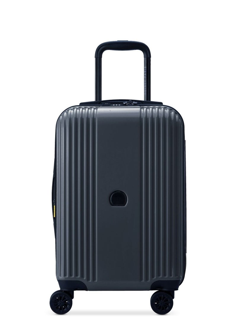 DELSEY Paris - Ophelie 55cm Hardcase 4 Double Wheel Expandable Cabin Luggage Trolley Glossy Blue - 00389380162ME - Image 1