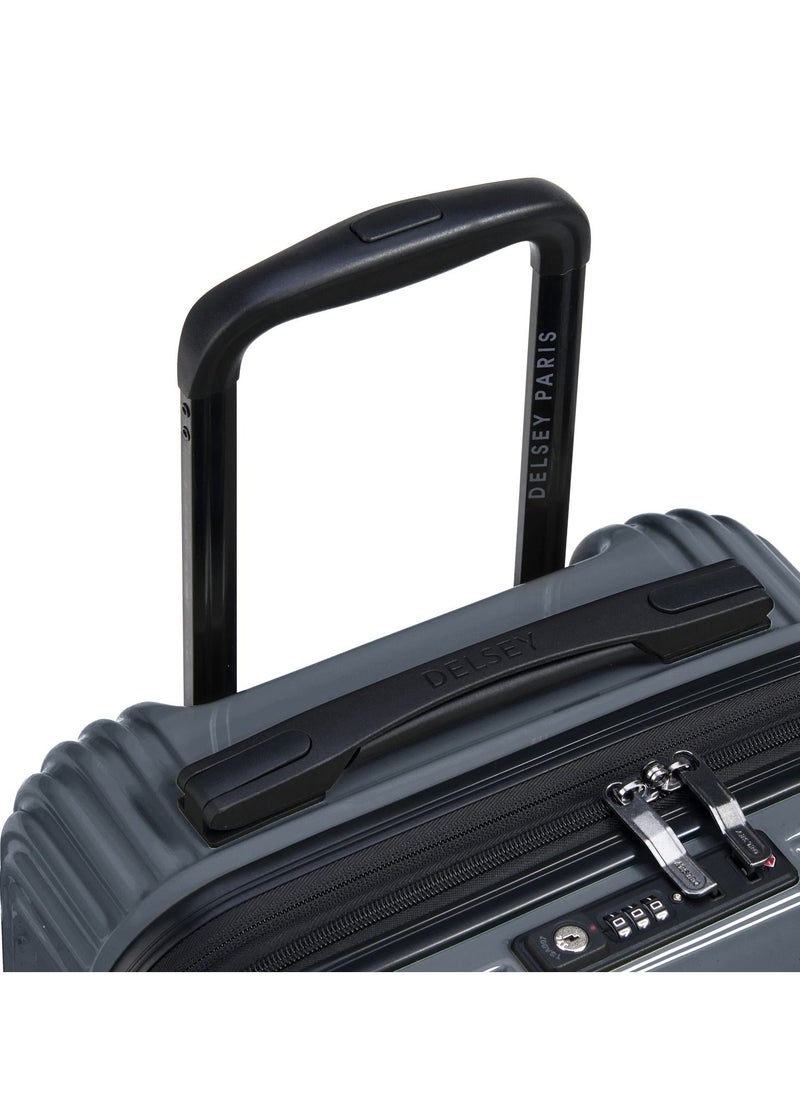 DELSEY Paris - Ophelie 55cm Hardcase 4 Double Wheel Expandable Cabin Luggage Trolley Glossy Blue - 00389380162ME - Image 1
